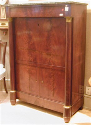 Lot 118 - Empire Marble Top Mahogany Secretaire a Abattant