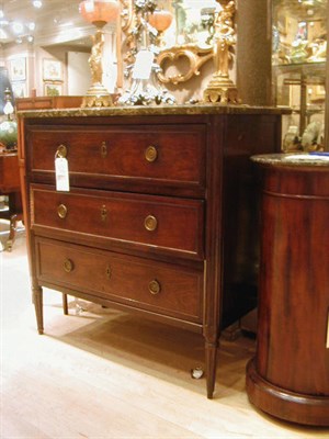 Lot 123 - Louis XVI Style Marble Top Fruitwood Commode