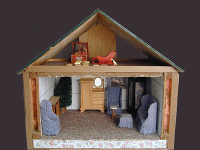 Lot 282 - Painted Pine Doll House