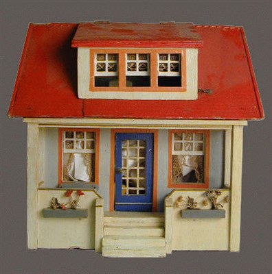 Lot 748 - Painted Pine Doll House