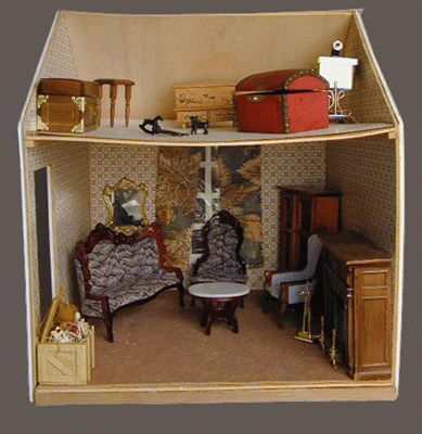 Lot 194 - Painted Pine Doll House together with...