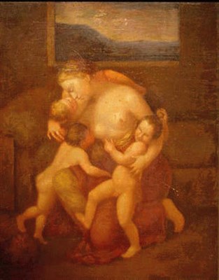 Lot 146 - After Cipriani CHARITY Oil on canvas laid to...