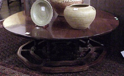 Lot 204A - Chinese Hardwood Circular Low Table