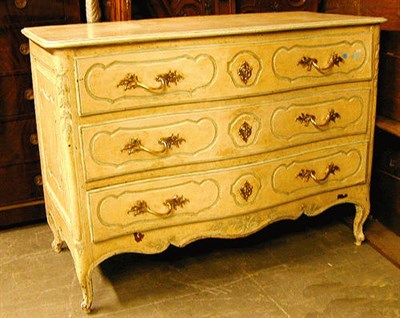 Lot 395 - Provincial Louis XV Painted Commode Mid 18th...