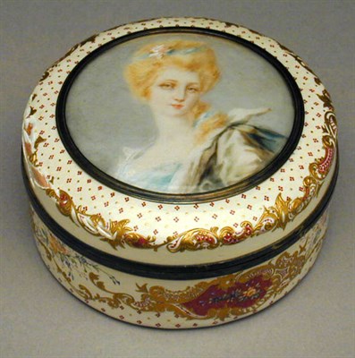 Lot 415 - French Enamel Covered Box The sides with...