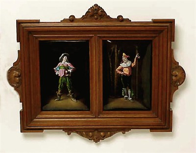 Lot 626 - Pair of French Enamel Plaques After Meissonier,...