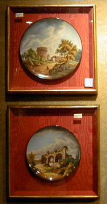 Lot 424 - Two Framed KPM Porcelain Plates