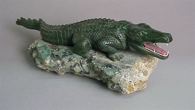 Lot 229 - Chinese Carved Stone Crocodile