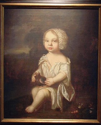 Lot 82 - Dutch School 18th Century PORTRAIT OF A GIRL...