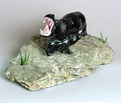 Lot 228 - Chinese Carved Stone Hippopotamus