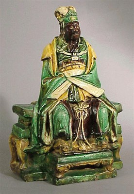 Lot 176 - Good Four Color Glazed Tilework Figure of a...