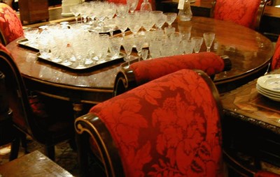 Lot 282 - Regency Style Mahogany and Gilt-Wood Dining Table