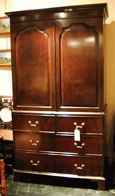 Lot 203 - Georgian Style Mahogany Linen Press
