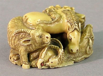 Lot 583 - Japanese Ivory Netsuke of the Twelve Animals...
