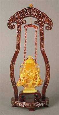 Lot 204 - Miniature Hornbill Casque Hanging Vase Carved...