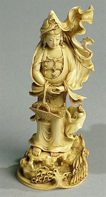 Lot 121 - Fine and Delicately Carved Ivory Figure of...