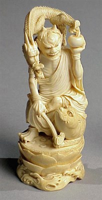 Lot 119 - Fine Ivory Carving of a Penitent Oni as Rakan...