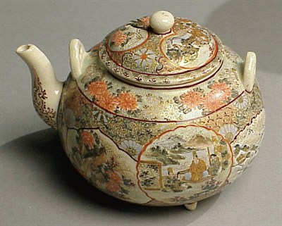 Lot 129 - Satsuma Miniature Teapot Meiji Period, signed...