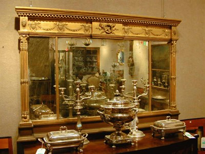 Lot 395 - Classical Gilt-Wood Overmantel Mirror