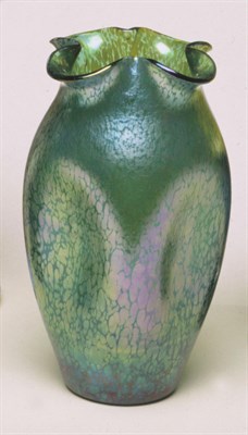 Lot 378 - Loetz Glass Vase Of dimpled ovoid form, with...