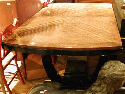 Lot 168 - Art Deco Mahogany and Ebonized Wood Dining Table