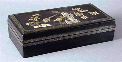 Lot 218 - Zitan Document Box with Hardstone Inlay...