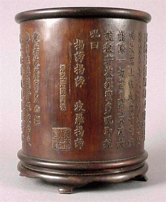 Lot 220 - Carved Bamboo Bitong 19th Century Carved with...