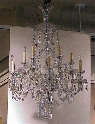 Lot 504 - George III Style Cut Glass Ten-Light Chandelier