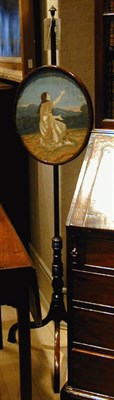 Lot 485 - George III Mahogany Pole Screen The circular...