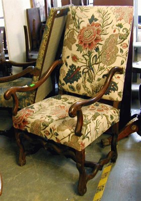 Lot 292 - Continental Baroque Walnut High-Back Armchair...