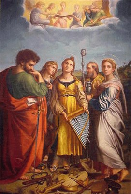 Lot 186 - After Raphael THE ECSTASY OF ST. CECILIA Oil...