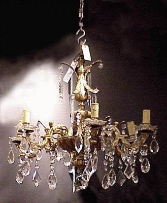 Lot 375 - Rococo Style Gilt-Bronze Six-Light Chandelier...