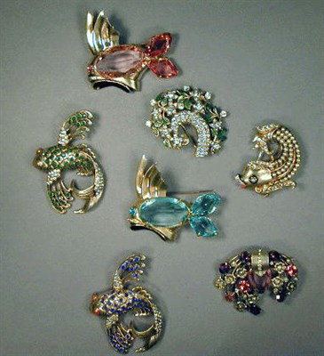 Lot 260 - Group of Eisenberg Pins Comprising five fish...