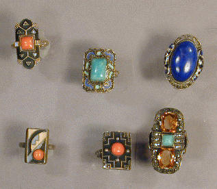 Lot 131 - Group of Five Art Deco Rings
