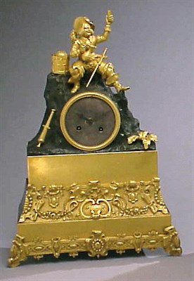 Lot 604 - Empire Gilt and Patinated-Bronze Clock The...