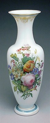Lot 492 - French Painted Opaline Glass Vase 19th Century...