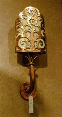 Lot 87 - Art Deco Bronze Sconce Of shield form, with...