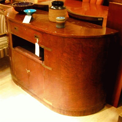 Lot 92 - Art Deco Mahogany Server Of demilune form,...