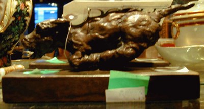Lot 364 - Bronze Terrier Bookend E. B. Parsons