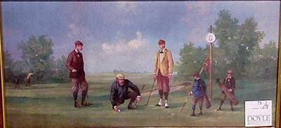 Lot 71 - After Carlo Marini [GOLFING SCENES] Four color...