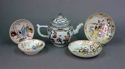 Lot 181 - Chinese Export Famille Rose Porcelain Teapot...