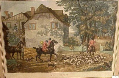 Lot 68 - After Carle Vernet LE DEPART Hand-colored...