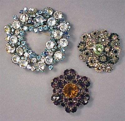 Lot 251 - Three Fanciful Brooches Comprising a large...