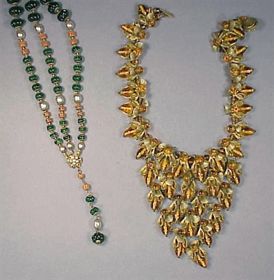 Lot 179 - Two Miriam Haskell Necklaces Comprising a bib...