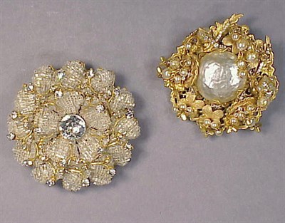 Lot 169 - Two Miriam Haskell Flower Brooches Comprising...