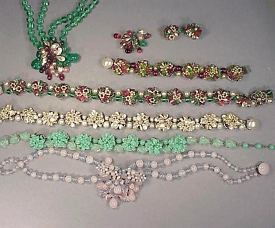 Lot 183 - Group of French Bead Necklaces Comprising mint...