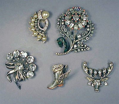 Lot 378 - Group of Eisenberg Pins Comprising a faux gray...