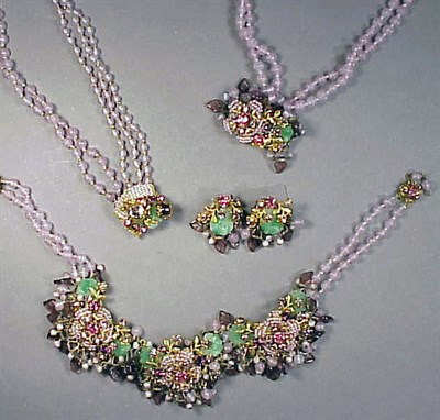 Lot 158 - Miriam Haskell Suite Comprising a necklace,...