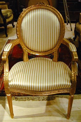 Lot 540 - Set of Four Louis XVI Style Carved Gilt-Wood...