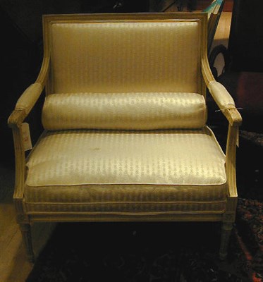 Lot 565 - Pair of Louis XVI Style Painted Carved Wood...